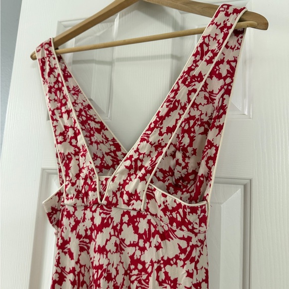 Free People Red and Cream Floral Maxi Skirt - Picture 6 of 8